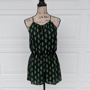 NWT As U Wish Green Romper Cactus Print Sleeveless Cacti Small S